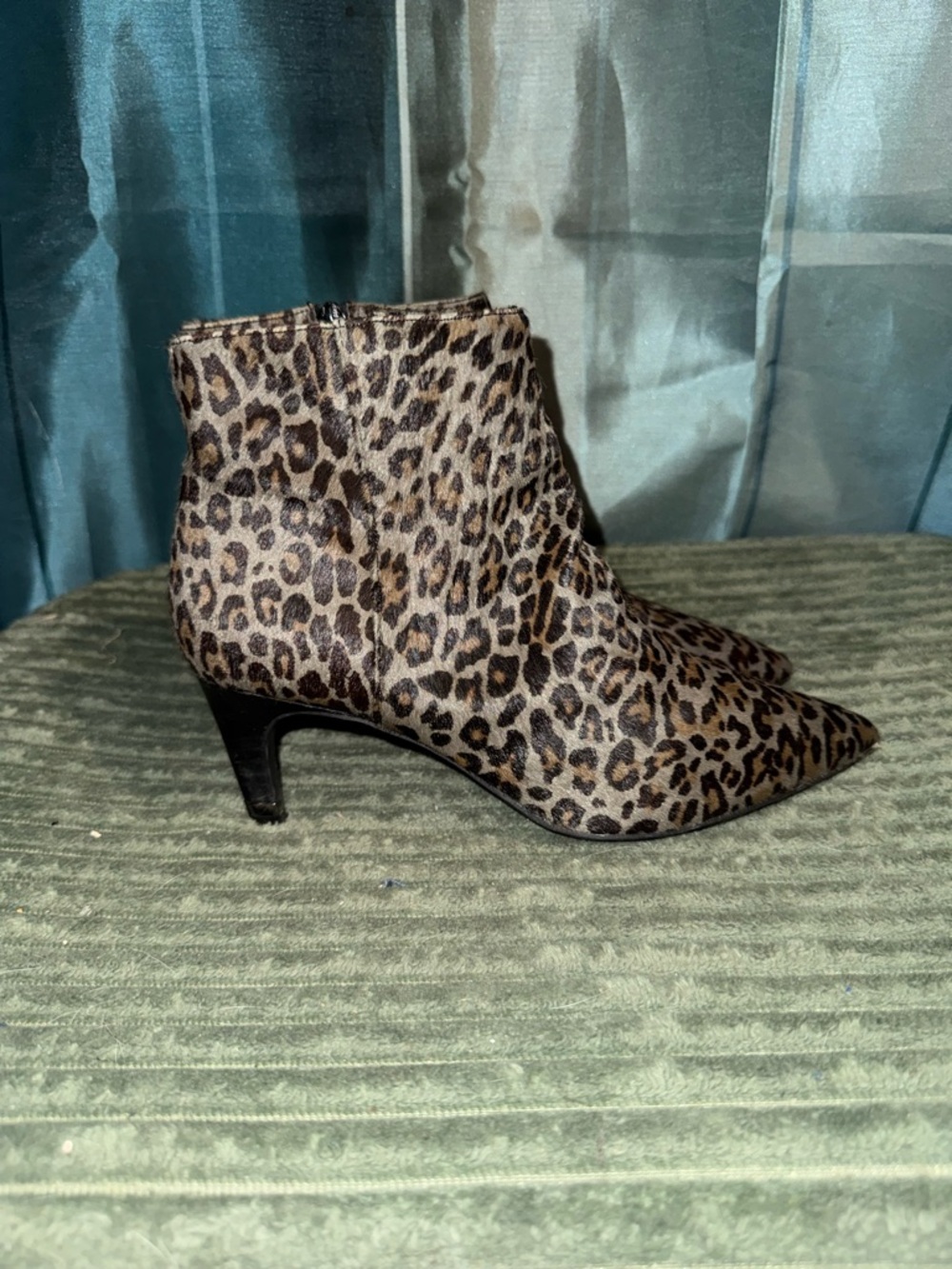 Preston & York Leopard Print Pointed Ankle Boots - Brown & Black